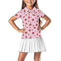 Girls Short Sleeve Golf Shirt 3 Button Up Lapel Collar Tennis Shirts Quick Dry Uniform Athletic Tank Tops for 5-14Y