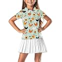 Girls Short Sleeve Golf Shirt 3 Button Up Lapel Collar Tennis Shirts Quick Dry Uniform Athletic Tank Tops for 5-14Y