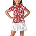 Girls Short Sleeve Golf Shirt 3 Button Up Lapel Collar Tennis Shirts Quick Dry Uniform Athletic Tank Tops for 5-14Y