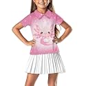 Girls Short Sleeve Golf Shirt 3 Button Up Lapel Collar Tennis Shirts Quick Dry Uniform Athletic Tank Tops for 5-14Y