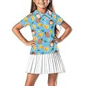 Girls Short Sleeve Golf Shirt 3 Button Up Lapel Collar Tennis Shirts Quick Dry Uniform Athletic Tank Tops for 5-14Y