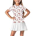 Girls Short Sleeve Golf Shirt 3 Button Up Lapel Collar Tennis Shirts Quick Dry Uniform Athletic Tank Tops for 5-14Y