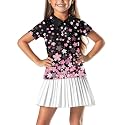Girls Short Sleeve Golf Shirt 3 Button Up Lapel Collar Tennis Shirts Quick Dry Uniform Athletic Tank Tops for 5-14Y