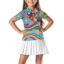 Girls Short Sleeve Golf Shirt 3 Button Up Lapel Collar Tennis Shirts Quick Dry Uniform Athletic Tank Tops for 5-14Y