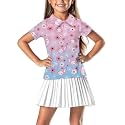 Girls Short Sleeve Golf Shirt 3 Button Up Lapel Collar Tennis Shirts Quick Dry Uniform Athletic Tank Tops for 5-14Y