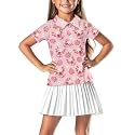 Girls Short Sleeve Golf Shirt 3 Button Up Lapel Collar Tennis Shirts Quick Dry Uniform Athletic Tank Tops for 5-14Y