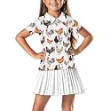 Girls Short Sleeve Golf Shirt 3 Button Up Lapel Collar Tennis Shirts Quick Dry Uniform Athletic Tank Tops for 5-14Y