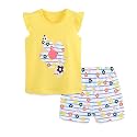 Girls Shorts Set Outfits for Toddler Girls T-shirts Clothing Sets Kids Summer Graphic Cotton Tops Tees 3-7 Years
