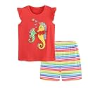 Girls Shorts Set Outfits for Toddler Girls T-shirts Clothing Sets Kids Summer Graphic Cotton Tops Tees 3-7 Years