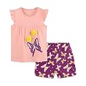 Girls Shorts Set Outfits for Toddler Girls T-shirts Clothing Sets Kids Summer Graphic Cotton Tops Tees 3-7 Years