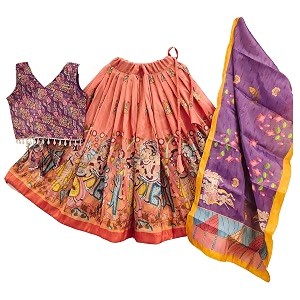Girls Simar Soft Silk New Traditional Printed