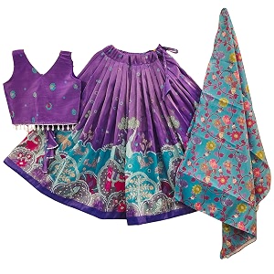 Girls Simar Soft Silk New Traditional Printed