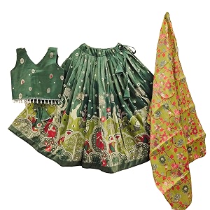 Girls Simar Soft Silk New Traditional Printed