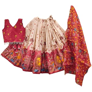 Girls Simar Soft Silk New Traditional Printed