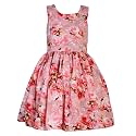 Girls Skater Printed Poly Crepe Dress 