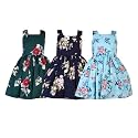 Girls Skater Printed Poly Crepe Dress 