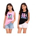 Girls Sleeveless Graphic T-Shirts