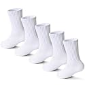 Girls Socks Kids Cotton Socks Pink Crew Athletic Socks with Hearts &amp; Stripes 5 Pairs