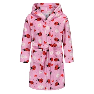 Girls Soft Fleece Robes Plush Hooded Bathrobes