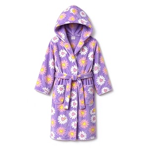 Girls Soft Fleece Robes Plush Hooded Bathrobes