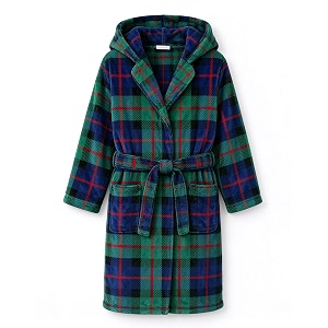 Girls Soft Fleece Robes Plush Hooded Bathrobes