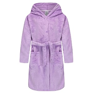 Girls Soft Fleece Robes Plush Hooded Bathrobes