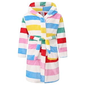 Girls Soft Fleece Robes Plush Hooded Bathrobes