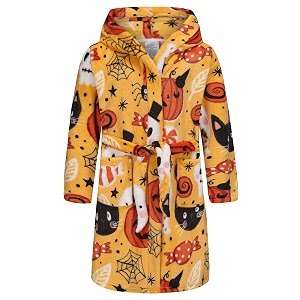Girls Soft Fleece Robes Plush Hooded Bathrobes