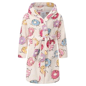 Girls Soft Fleece Robes Plush Hooded Bathrobes