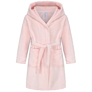 Girls Soft Fleece Robes Plush Hooded Bathrobes