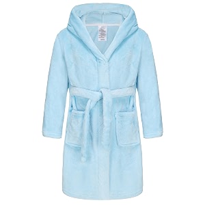 Girls Soft Fleece Robes Plush Hooded Bathrobes