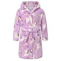 Girls Soft Fleece Robes Plush Hooded Bathrobes