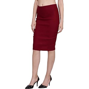 Girls Solid Pencil Skirt