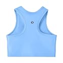 Girls Sports Bra Racerback Crop Tank Top for Kids High Neck Sleeveless Athletic Dance Top Teen 3-12Y