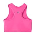 Girls Sports Bra Racerback Crop Tank Top for Kids High Neck Sleeveless Athletic Dance Top Teen 3-12Y