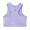 Girls Sports Bra Racerback Crop Tank Top for Kids High Neck Sleeveless Athletic Dance Top Teen 3-12Y