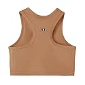 Girls Sports Bra Racerback Crop Tank Top for Kids High Neck Sleeveless Athletic Dance Top Teen 3-12Y