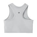 Girls Sports Bra Racerback Crop Tank Top for Kids High Neck Sleeveless Athletic Dance Top Teen 3-12Y
