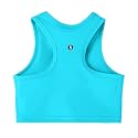 Girls Sports Bra Racerback Crop Tank Top for Kids High Neck Sleeveless Athletic Dance Top Teen 3-12Y