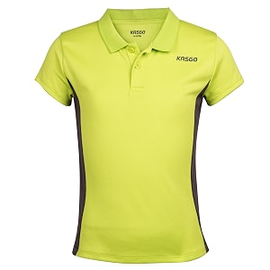 girls sports t-shirt polo neck limeasphalt 9-10 yrs
