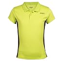 Girls Sports T-Shirt (Polo Neck, Lime/Asphalt) (9-10 Yrs)