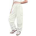 Girls Baggy Lightweight Cargo Pants Streetwear Parachute Pants