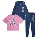 Girls 3 Piece Sweatsuit Zip Hoodie Tees & Jogger