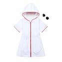 Girls Swim Cover Up Kids Beach Swimsuit Coverup Terry Zip-Up Bathing Suit Beach Pool Clothes with Sunglasses