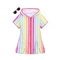 Girls Swim Cover Up Kids Swimsuit Coverup Terry Zip-Up Beach Bathing Suit Wraps with Sunglasses