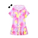 Girls Swim Cover Up Kids Swimsuit Coverup Terry Zip-Up Beach Bathing Suit Wraps with Sunglasses