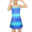 Girls Swim Cover Ups Beach Crochet Mesh Crossback Swimsuits Cover Up Dress for Girls 4-12 Years