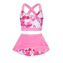 Girls Swimsuit 2 Piece Bathing Suit with Skirted Boyshorts 5-16Y