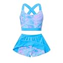 Girls Swimsuit 2 Piece Bathing Suit with Skirted Boyshorts 5-16Y