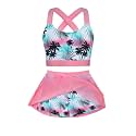Girls Swimsuit 2 Piece Bathing Suit with Skirted Boyshorts 5-16Y